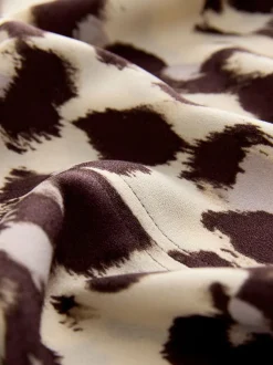 Roze dierenprint - Blouse met V-hals en lange mouwen