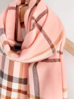 Roze geruit - Halfzware sjaal