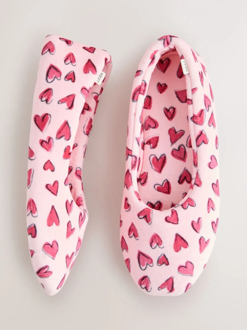 Roze met hartjes - Ballerinapantoffels