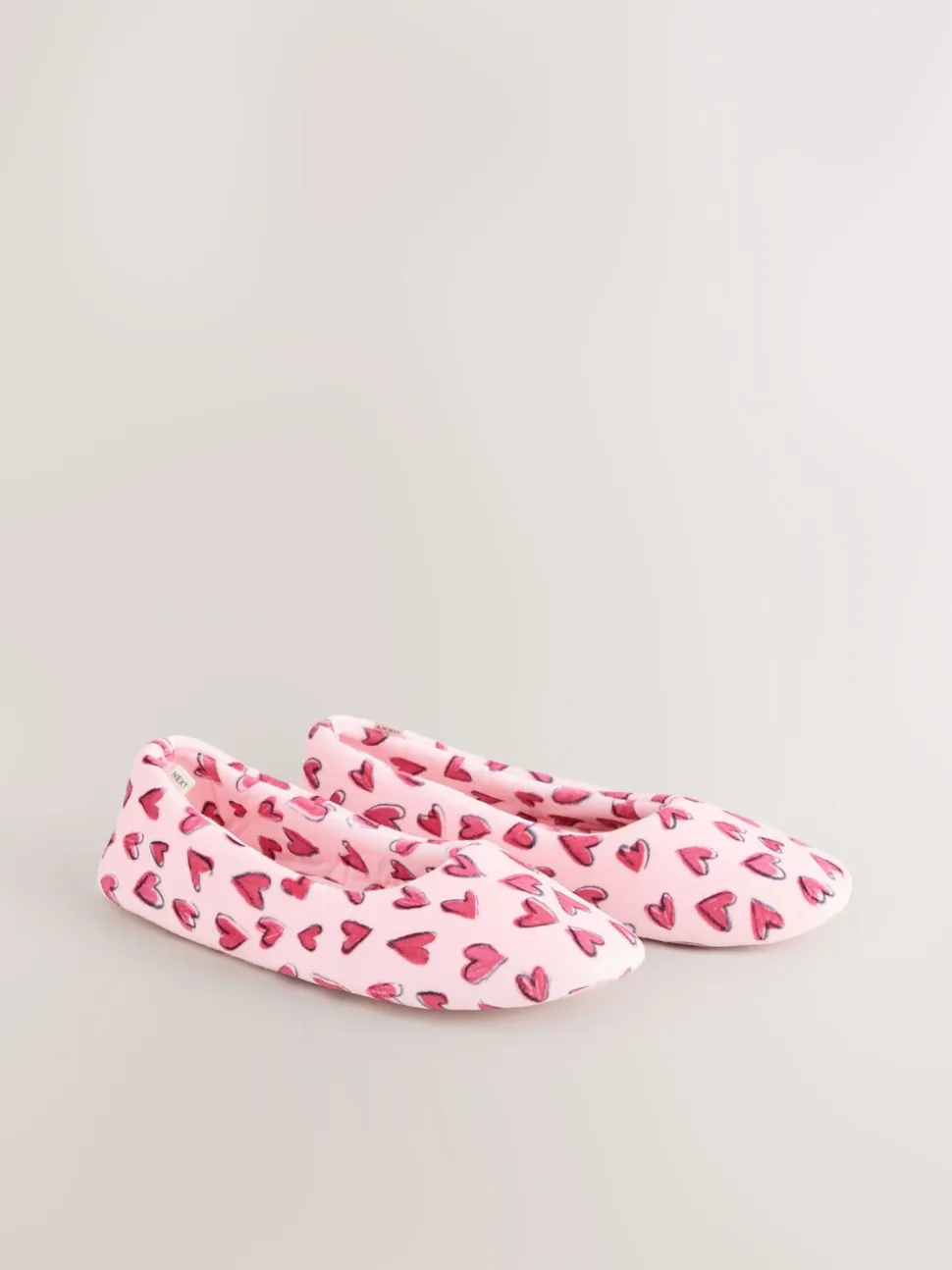 Roze met hartjes - Ballerinapantoffels