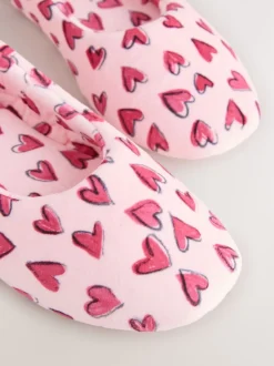Roze met hartjes - Ballerinapantoffels