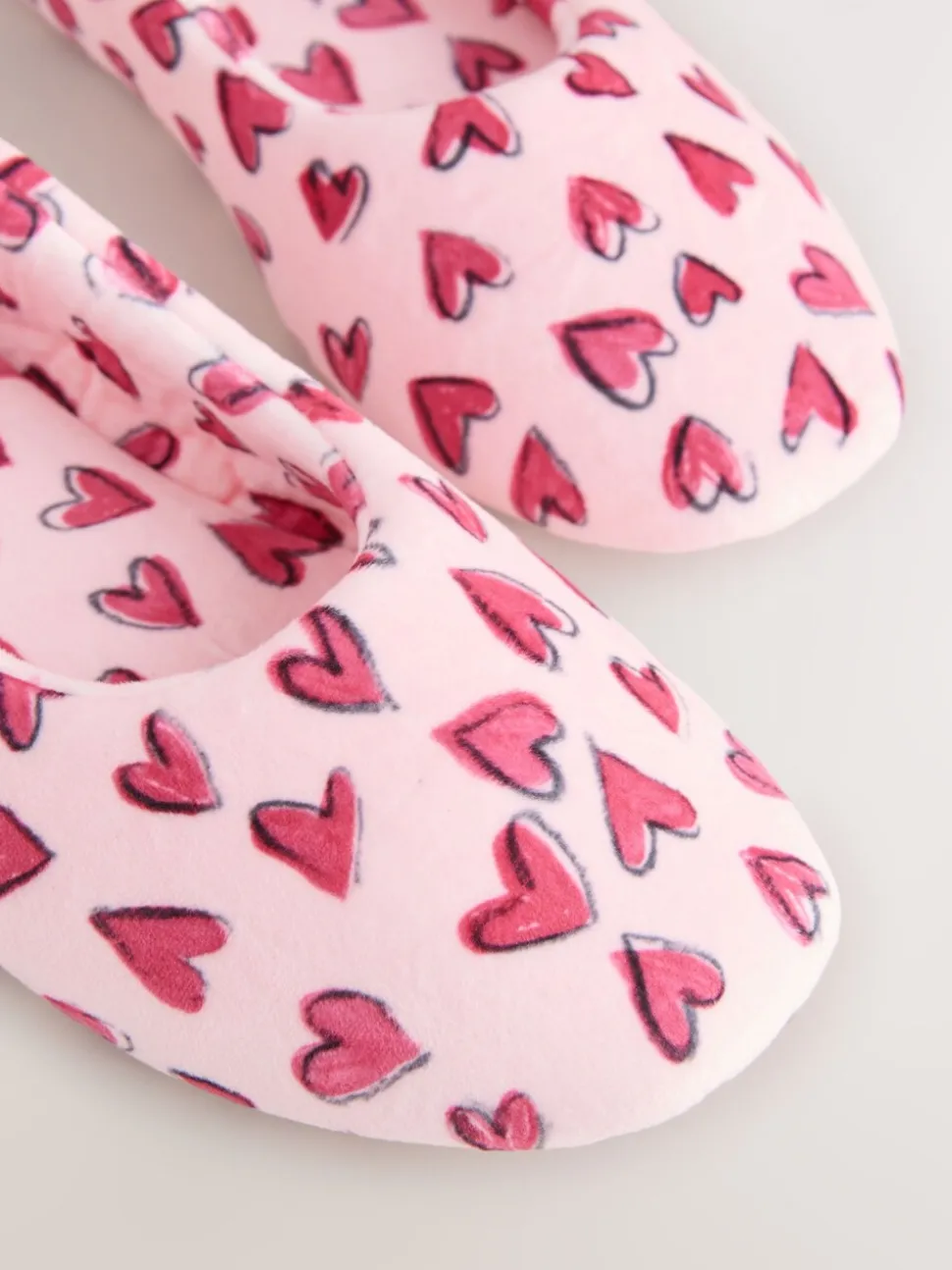 Roze met hartjes - Ballerinapantoffels