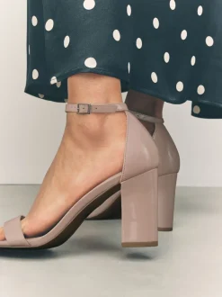 Roze nude - Sandalen met blokhak