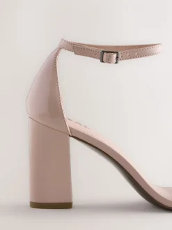 Roze nude - Sandalen met blokhak
