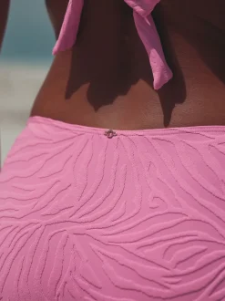 Roze zebraprint met textuur - Bikinibroekjes