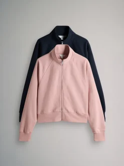 Roze/blauw - The Set 2 Pack Zip Cropped Funnel Neck Jackets