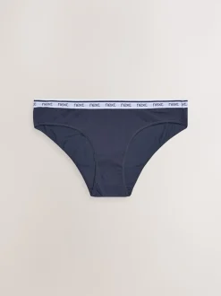 Roze/blauw gestreept - 4 Katoenen slipjes met logotailleband