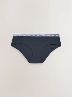 Roze/blauw gestreept - 4 Katoenen slipjes met logotailleband