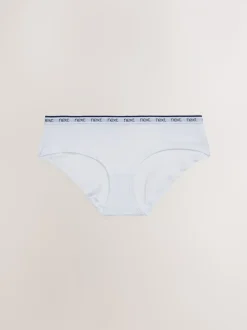 Roze/blauw gestreept - 4 Katoenen slipjes met logotailleband
