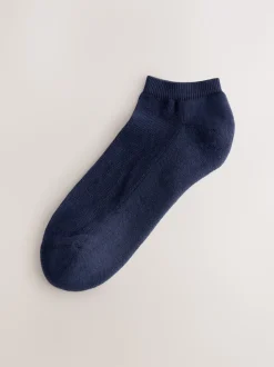 Roze/Blauw/Naturel - 4 paar sneakersokken met verdikte zool