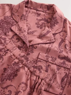 Roze/Bordeaux - Laura Ashley Josette pyjama met knopen