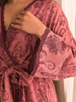 Roze/Bordeaux - Laura Ashley Josette badjas