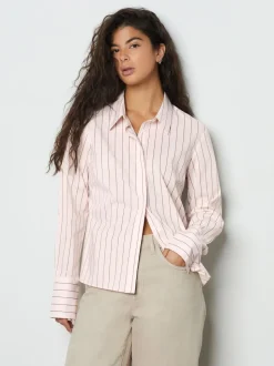 Roze/bruin - Fitted Stretch Essential Long Sleeve Shirt