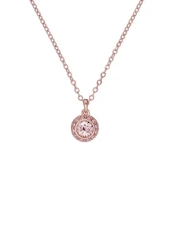 Rozegouden tint, vintage rozenkristal - Ted Baker Tone SOLTELL: Solitaire halsketting met glinsterende kristallen