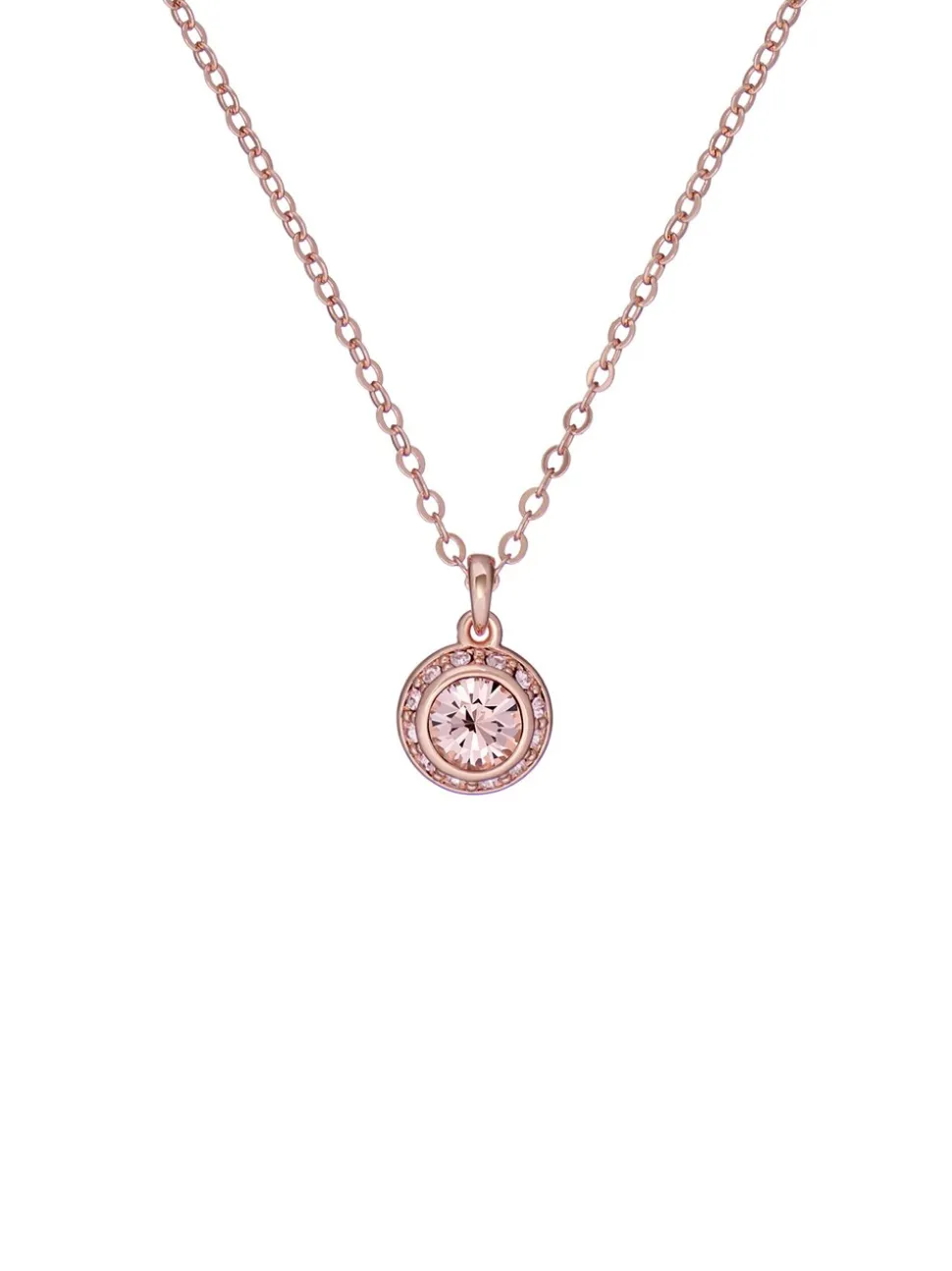 Rozegouden tint, vintage rozenkristal - Ted Baker Tone SOLTELL: Solitaire halsketting met glinsterende kristallen