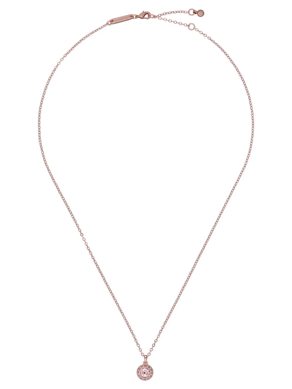 Rozegouden tint, vintage rozenkristal - Ted Baker Tone SOLTELL: Solitaire halsketting met glinsterende kristallen