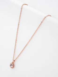 Rozegouden tint, vintage rozenkristal - Ted Baker Tone SOLTELL: Solitaire halsketting met glinsterende kristallen