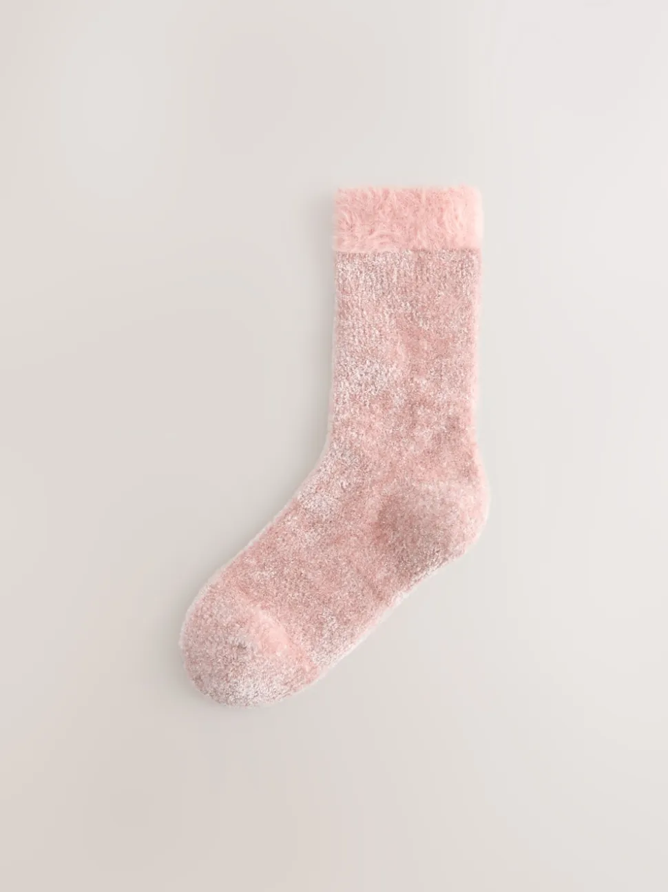Roze/grijs met glans - 2 paar knusse fluwelen sokken