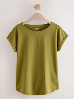 Roze/Groen/Wit/Geel strepen/palmprint - Set van 5 T-shirts met kapmouwtjes