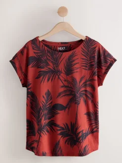 Roze/Groen/Wit/Geel strepen/palmprint - Set van 5 T-shirts met kapmouwtjes