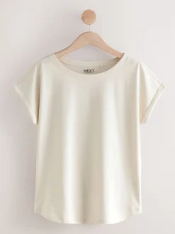 Roze/Groen/Wit/Geel strepen/palmprint - Set van 5 T-shirts met kapmouwtjes