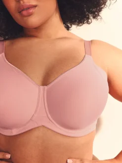 Roze/kaki - F-K cup onderarm gladmakende niet gevulde beugelbeha's met minimaliserend ultiem comfort verpakking van 2