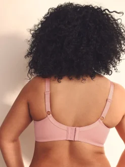 Roze/kaki - F-K cup onderarm gladmakende niet gevulde beugelbeha's met minimaliserend ultiem comfort verpakking van 2