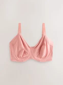 Roze/kaki - F-K cup onderarm gladmakende niet gevulde beugelbeha's met minimaliserend ultiem comfort verpakking van 2