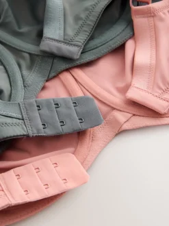 Roze/kaki - F-K cup onderarm gladmakende niet gevulde beugelbeha's met minimaliserend ultiem comfort verpakking van 2