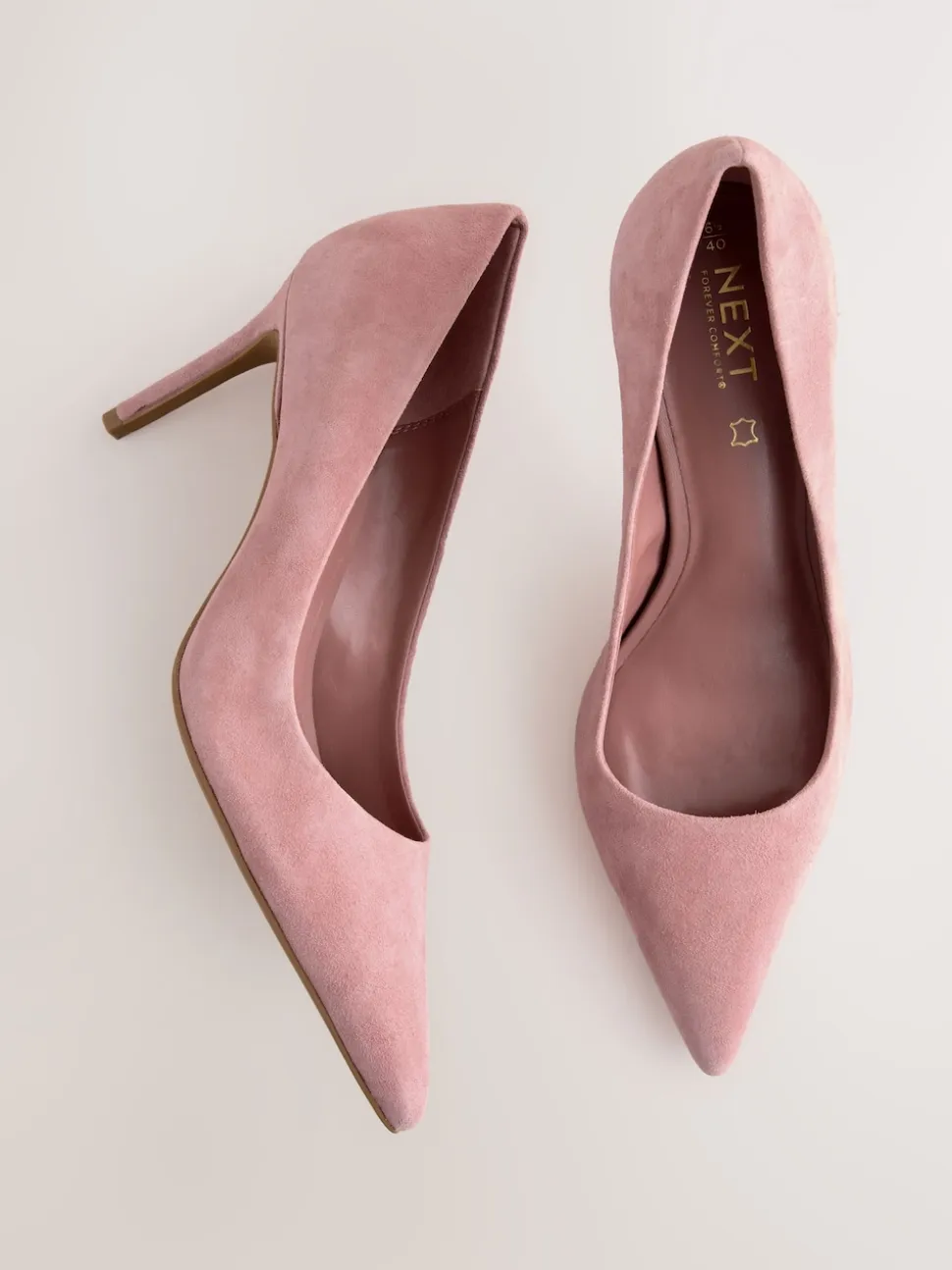 Rozenroze suède - Leren mid-court pumps