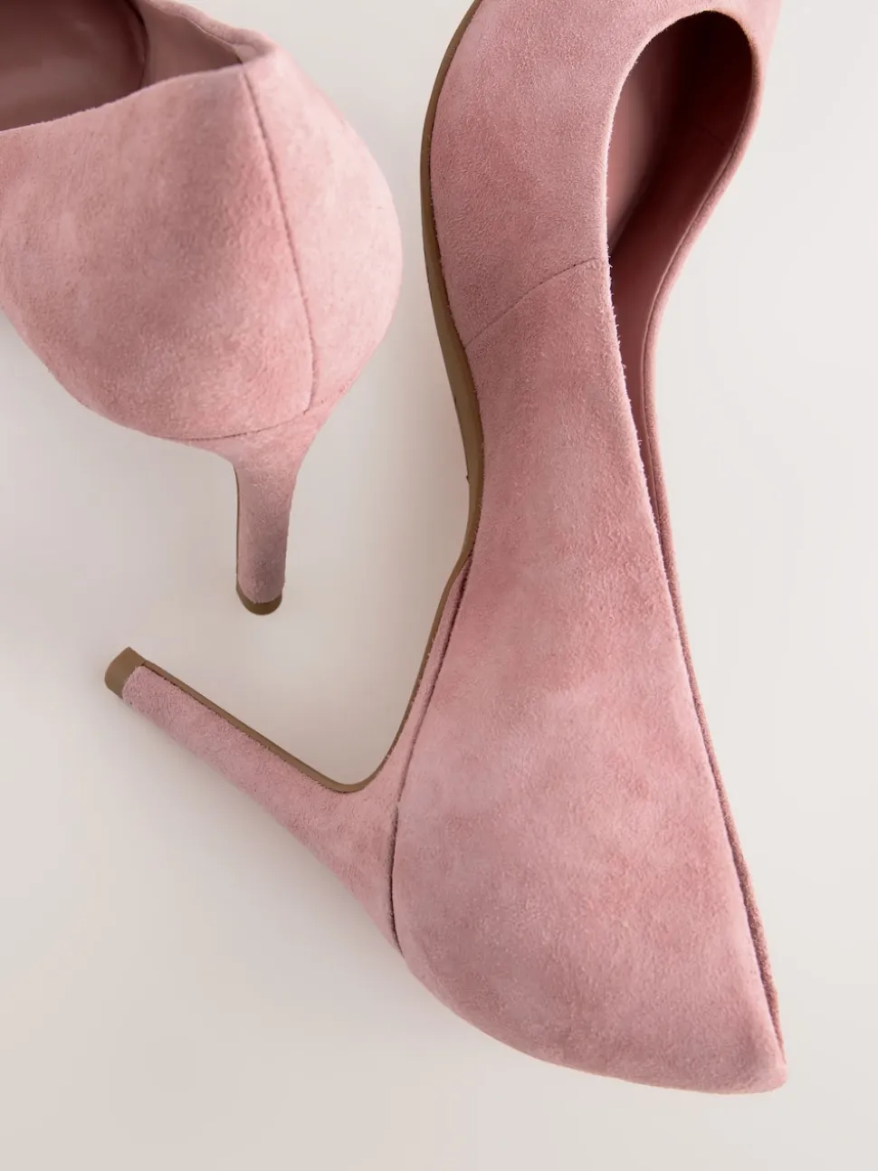 Rozenroze suède - Leren mid-court pumps
