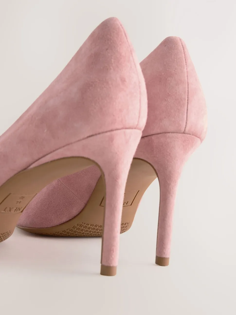 Rozenroze suède - Leren mid-court pumps