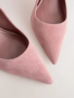 Rozenroze suède - Leren mid-court pumps