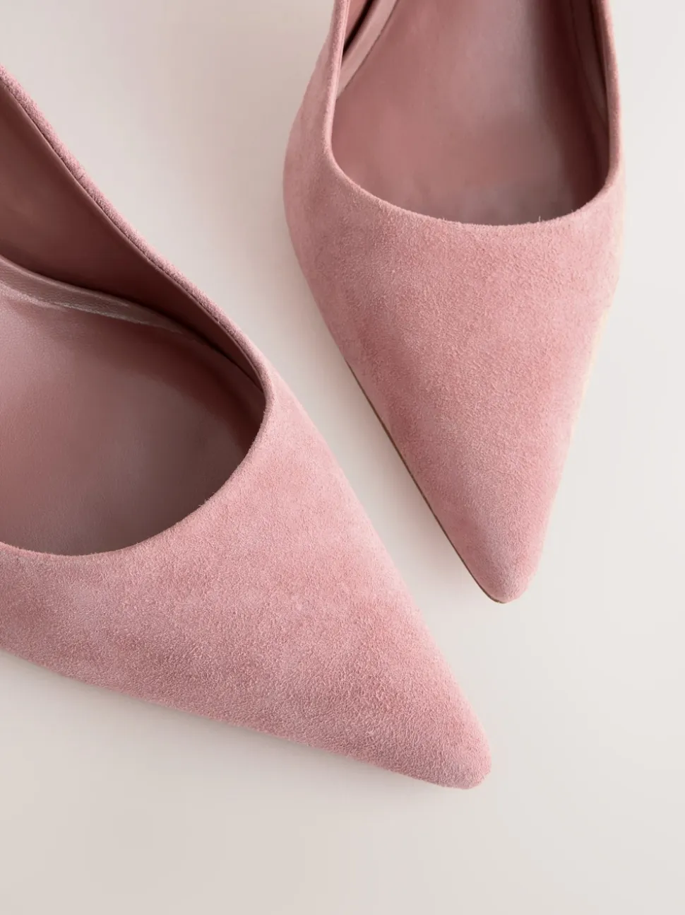 Rozenroze suède - Leren mid-court pumps