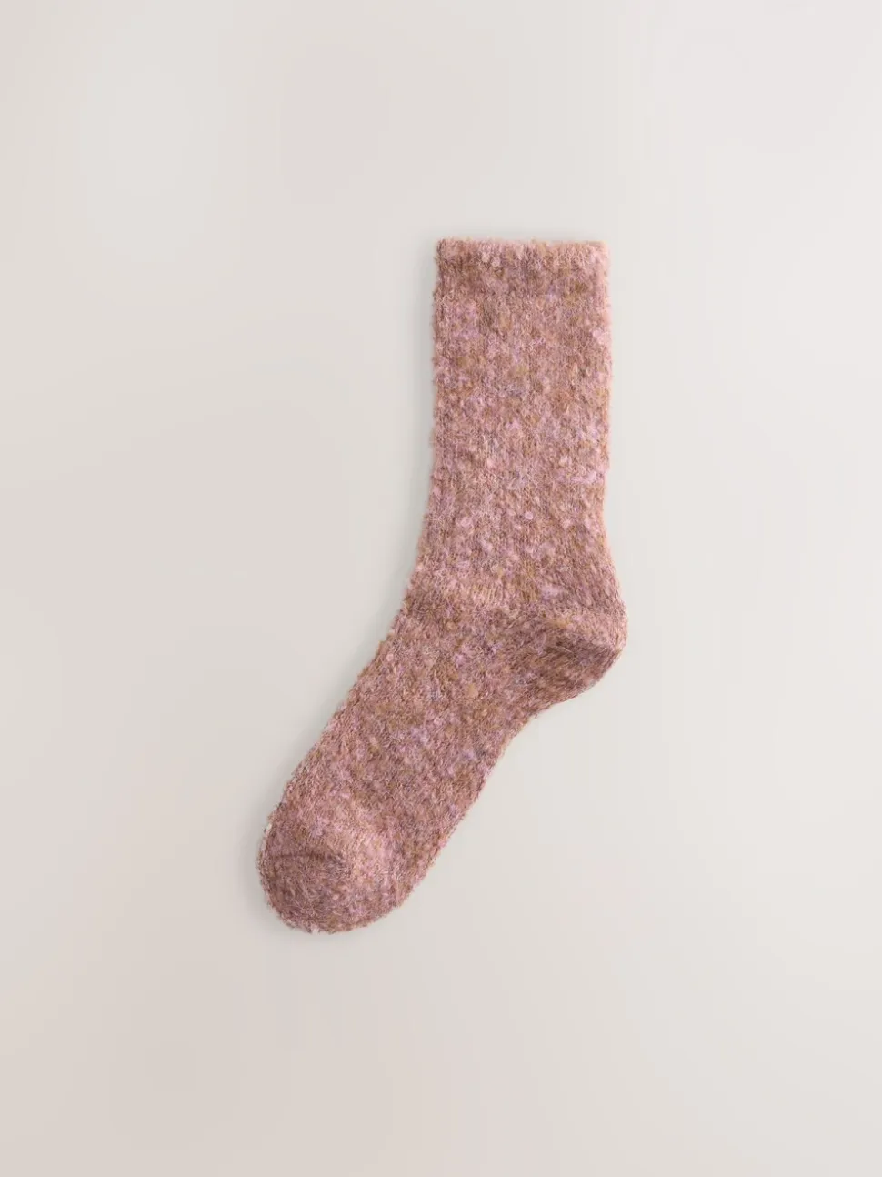 Roze/roestkleurig - 2 paar behaaglijke bouclesokken