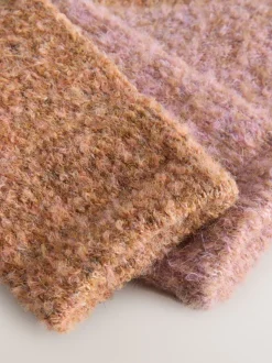 Roze/roestkleurig - 2 paar behaaglijke bouclesokken