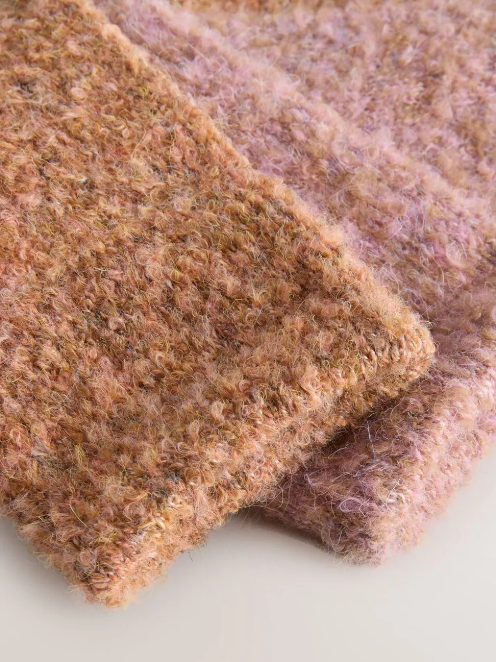 Roze/roestkleurig - 2 paar behaaglijke bouclesokken
