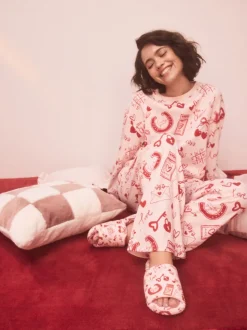Roze/rood - Heart Plush Slider Slippers
