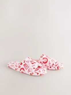 Roze/rood - Heart Plush Slider Slippers