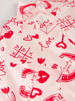 Roze/rood met hart - Nachtpon