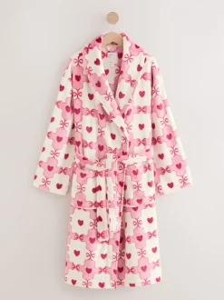 Roze/rood met hart - Superzachte kamerjas