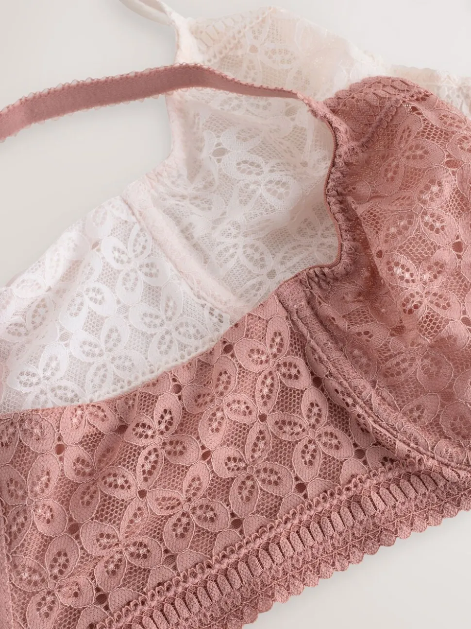 Roze/wit - Set van 2 minimiser Beha's met volledige cups zonder vulling, cup DD+