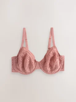 Roze/wit - Set van 2 minimiser Beha's met volledige cups zonder vulling, cup DD+