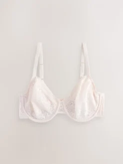 Roze/wit - Set van 2 minimiser Beha's met volledige cups zonder vulling, cup DD+
