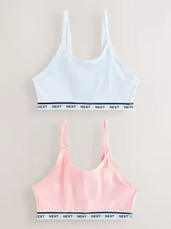 Roze/wit - Zwangerschap en borstvoeding cropped ultiem comfort tops verpakking van 2