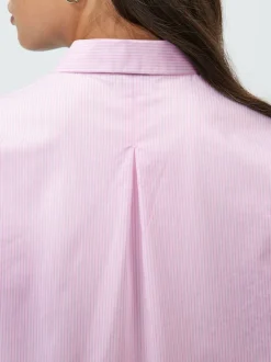 Roze/wit gestreept - Fitted Stretch Essential Long Sleeve Shirt