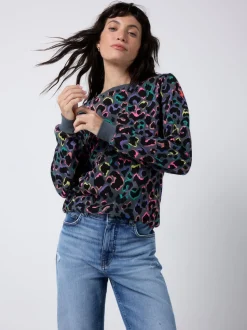 SCAMP & DUDE Classic Sweatshirt with Leopard & Lightning Bolt