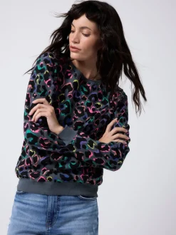SCAMP & DUDE Classic Sweatshirt with Leopard & Lightning Bolt
