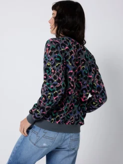 SCAMP & DUDE Classic Sweatshirt with Leopard & Lightning Bolt