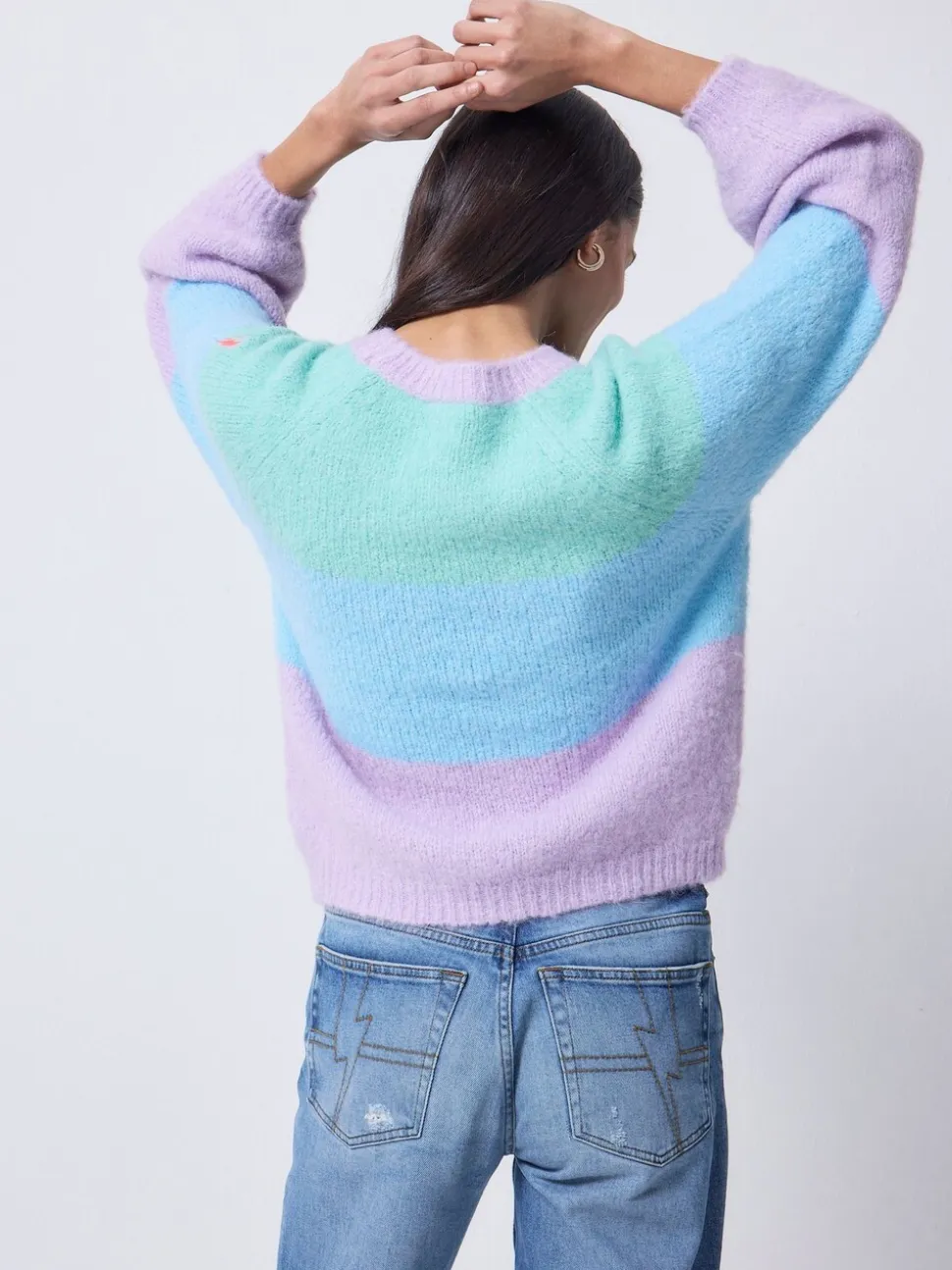 SCAMP & DUDE Fluffy Pastel Colour Block Jumper